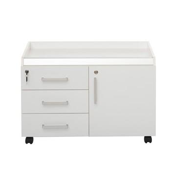 کمد اداری چرخ دار فرآذین مدل FAD-102 سفید Farazin FAD-102 White Wheeled Cupboard